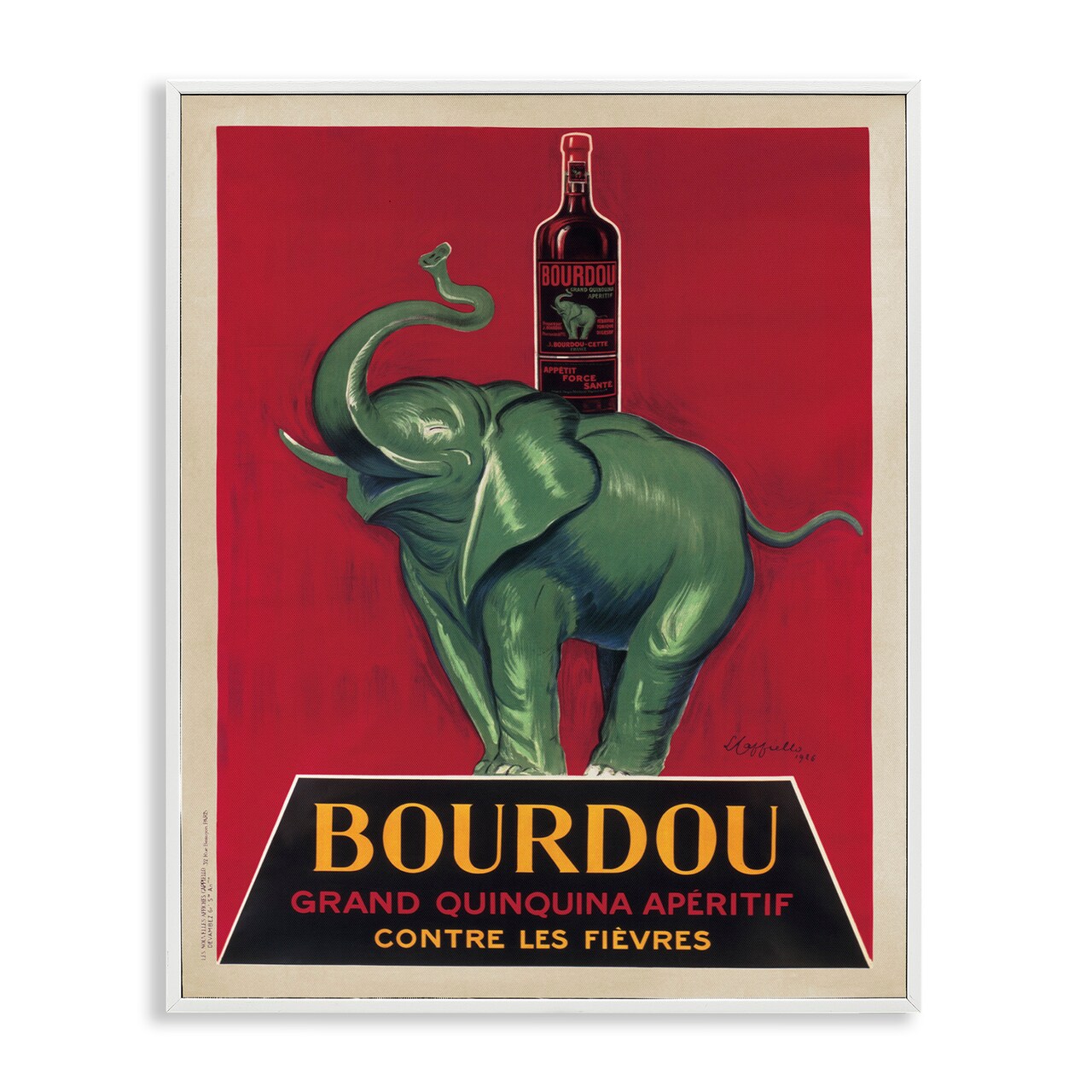 Stupell Industries Bourdou Vintage Elephant Advertisement Framed Giclee Art